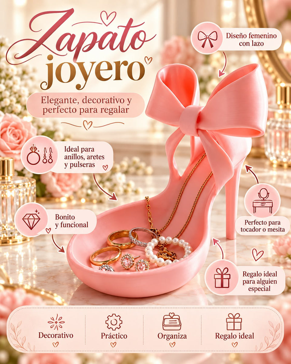 Joyero zapato con lazo
