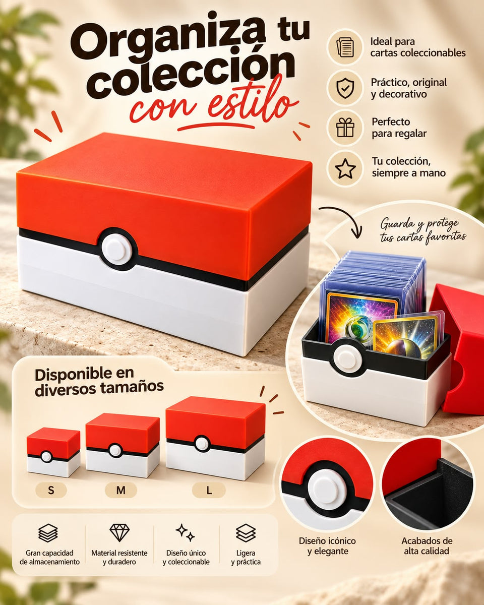 Caja organizadora de cartas Pokémon