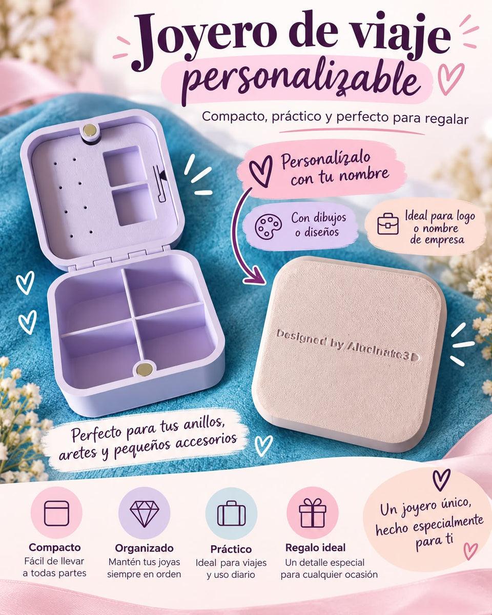 Joyero de viaje personalizable